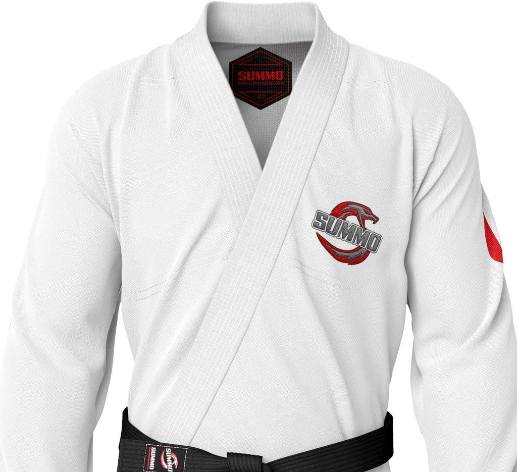Premium Peruvian White Sublimation Brazilian Pearl Weave Jiu Jitsu Gi - Built in Rash Guard - with Rash Guard Lining (BJJ GI)