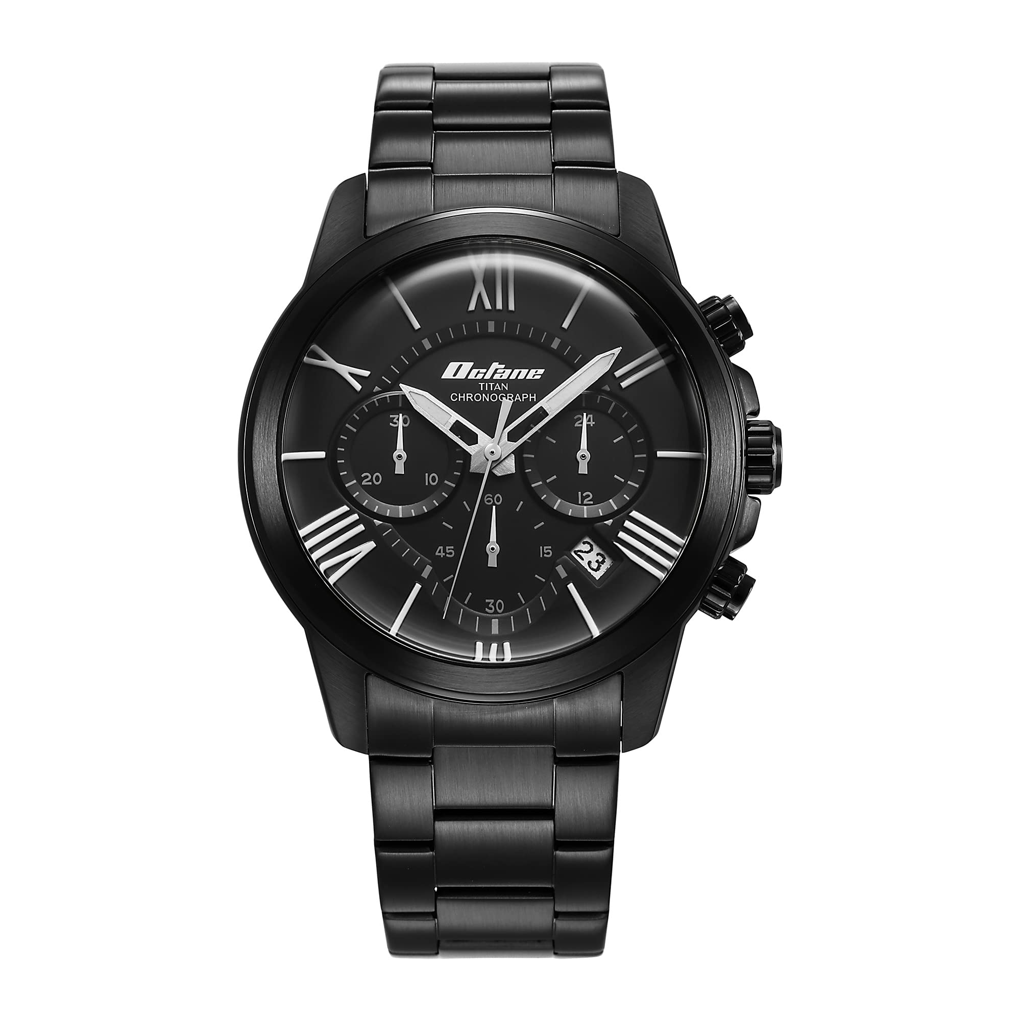 Titan Octane Classic Sporty Black Dial Chronograph Stainless Steel Strap Watch for Men-NS90152NM01 (B0BFJ53HZG) Amazon Price History, Amazon Price Tracker