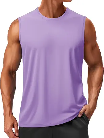  Men's Sleeveless Shirts Quick Dry Tank Tops for Men Sun Protection UPF 50+ Athletic Gym Workout Muscle Shirts