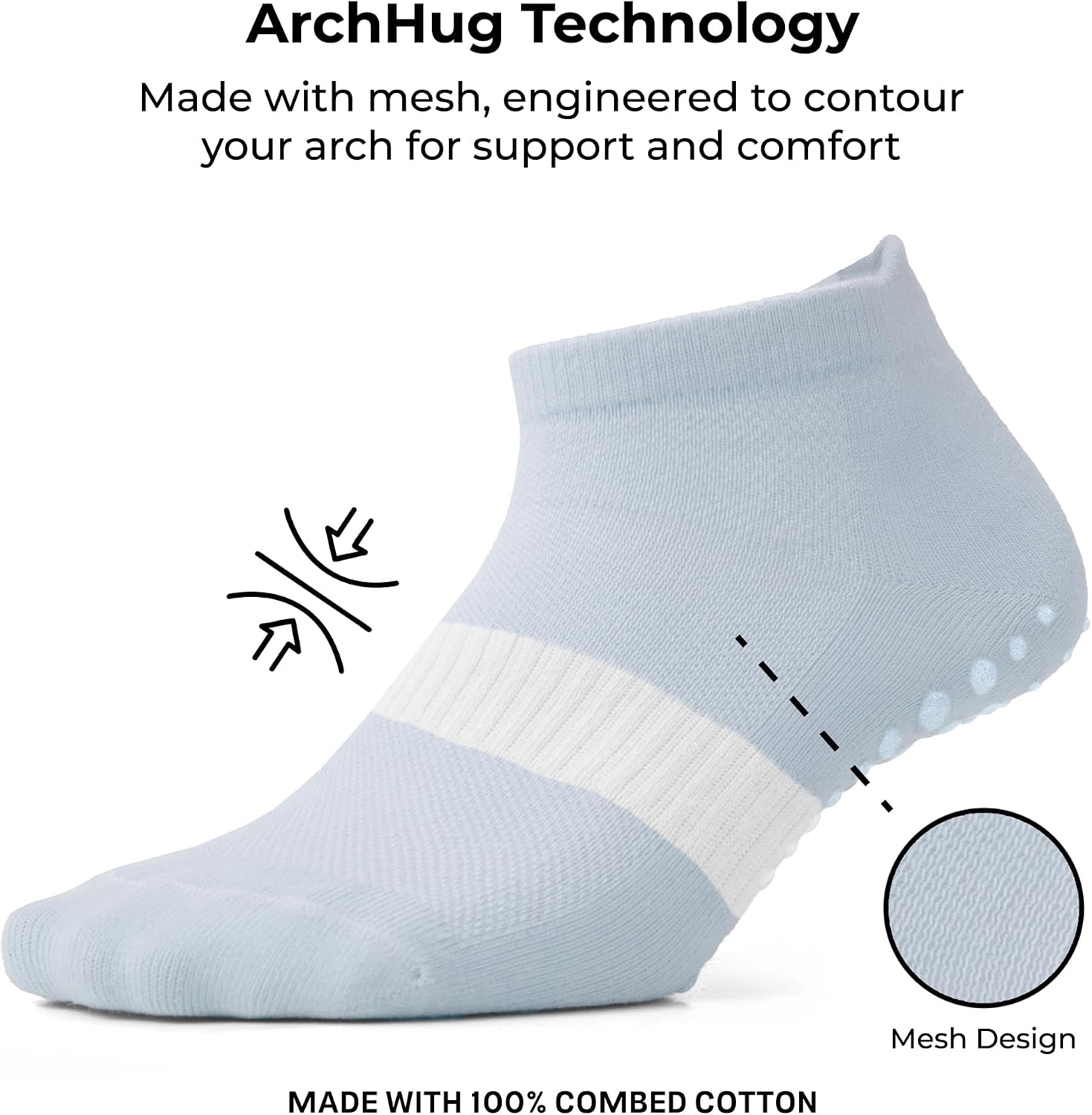AMELLE Pilates Ankle Grip Socks for Women – Non Slip Ankle Yoga Socks for Hospital, Reformer, Ballet, Home & Barre
