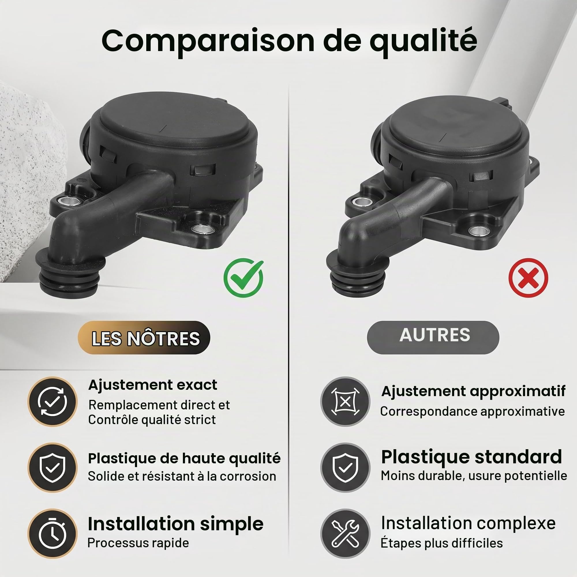 Soupape de Reniflard de Carter, A6420101891 6420101891 Remplacement de Soupape de Ventilation de Carter de Reniflard de Séparateur D'huile de Bloc Moteur pour W164 X164 W251 W221 S320