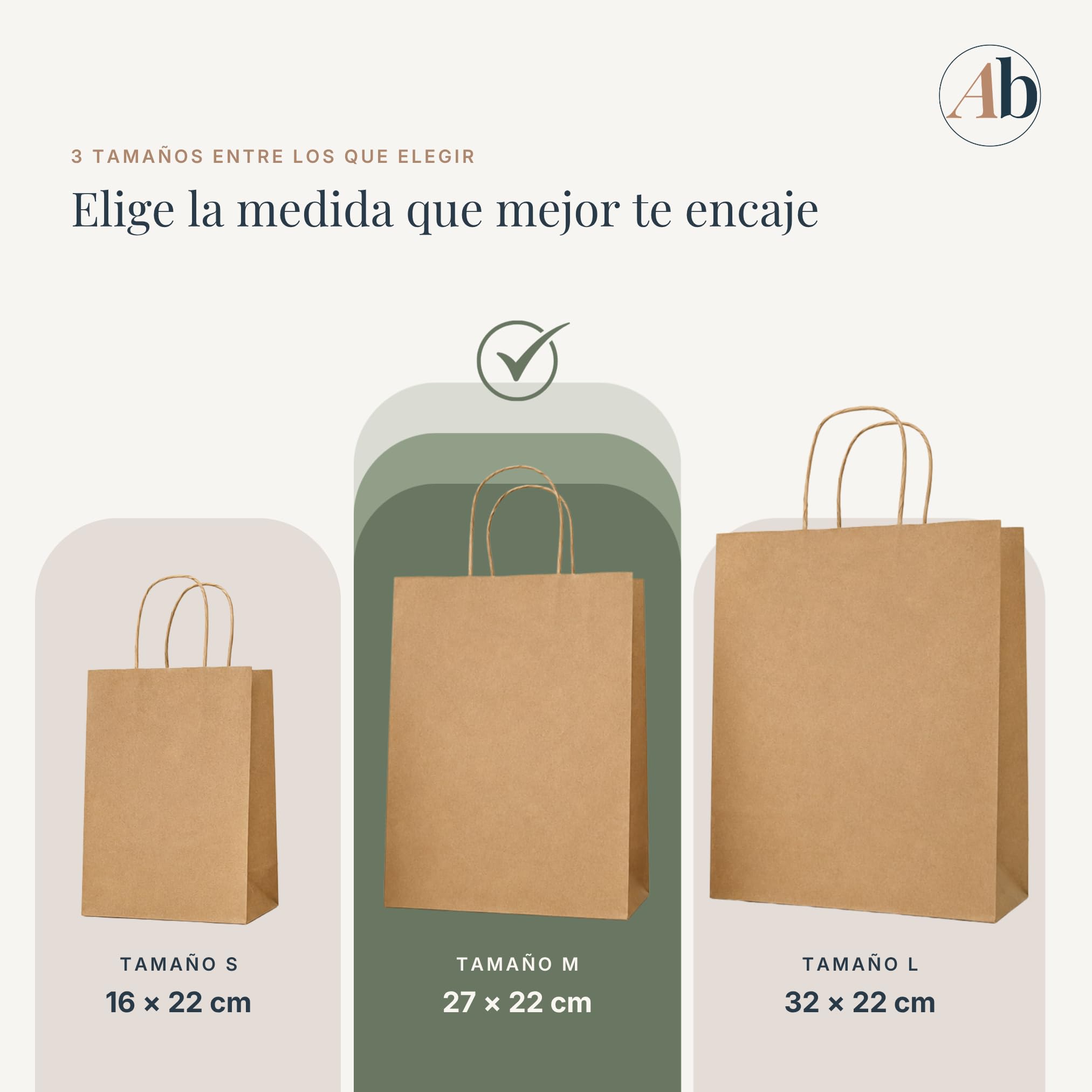 Bolsas Papel Kraft con Asas - Set 108 Unidades - 27 x 22 x 11 cm