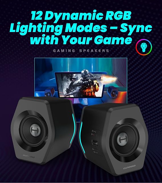 Edifier Hecate RGB Gaming Speakers, 32W Peak Power, Bluetooth, Black