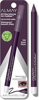 Almay Gel Eyeliner, Waterproof, Fade-Proof Eye Makeup, Easy-to-Sharpen Liner Pencil, 130 Pure Plum, 0.045 Oz