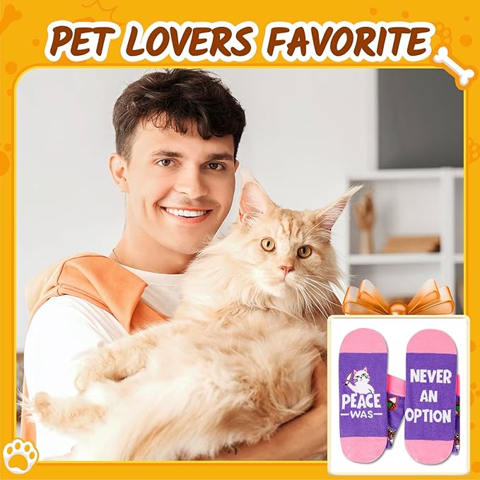 HAPPYPOP Calcetines divertidos de ganso y gato para adultos miniatura 6