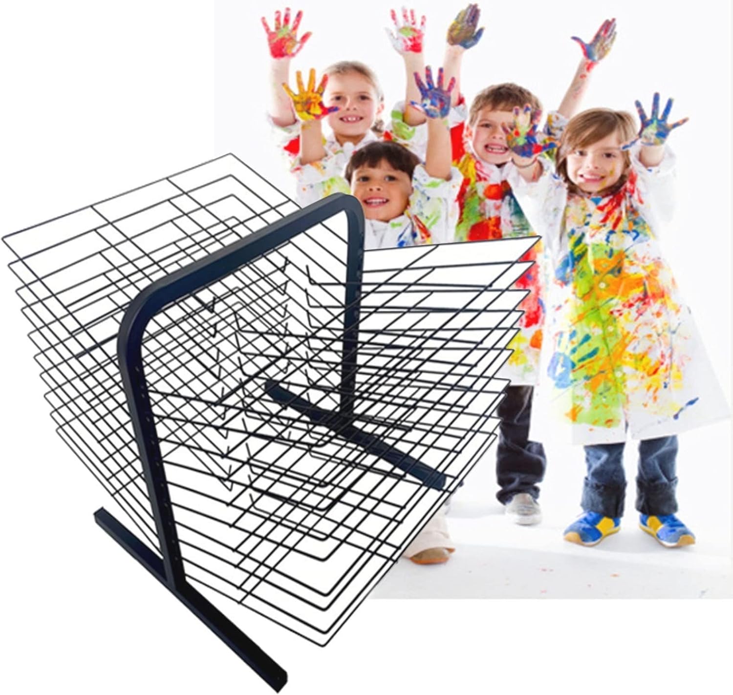 LAJUU Drying Racks,Art Drying Rack 20 Shelves, Metal Double