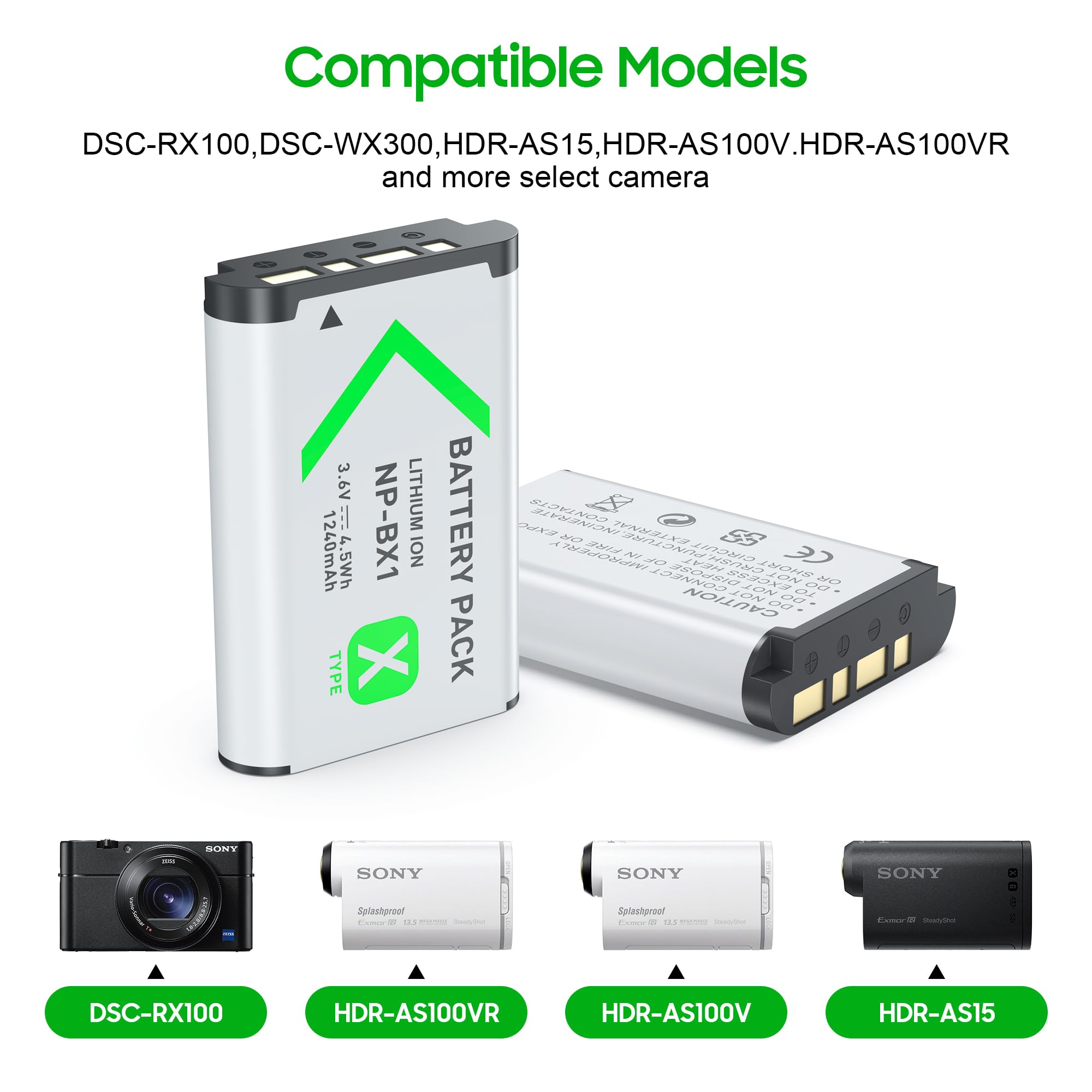 00 Iii 2 Akku USB-Ladegerät Für Sony Cyber-shot DSC-RX100 III, IV, V, VI, VII NP-BX1 Sony Rx1 - Foto 2