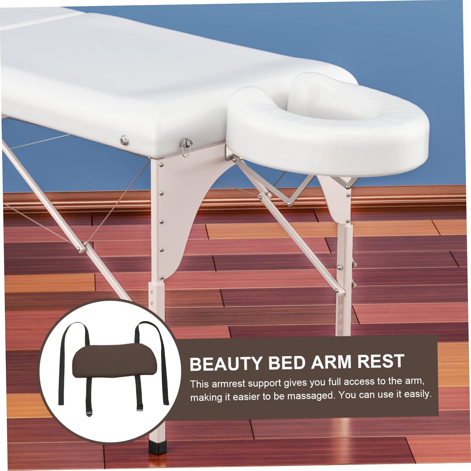 NOLITOY Massage Table Armrest Support Pu Sponge Material Easy to Use Clean Hanging Arm Rest for Beauty Bed