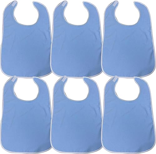 Miniatura 11 de Paquete de 5 baberos para adultos para personas mayores, reutilizables, lavables, de tela de toalla para adultos con discapacidades y necesidades