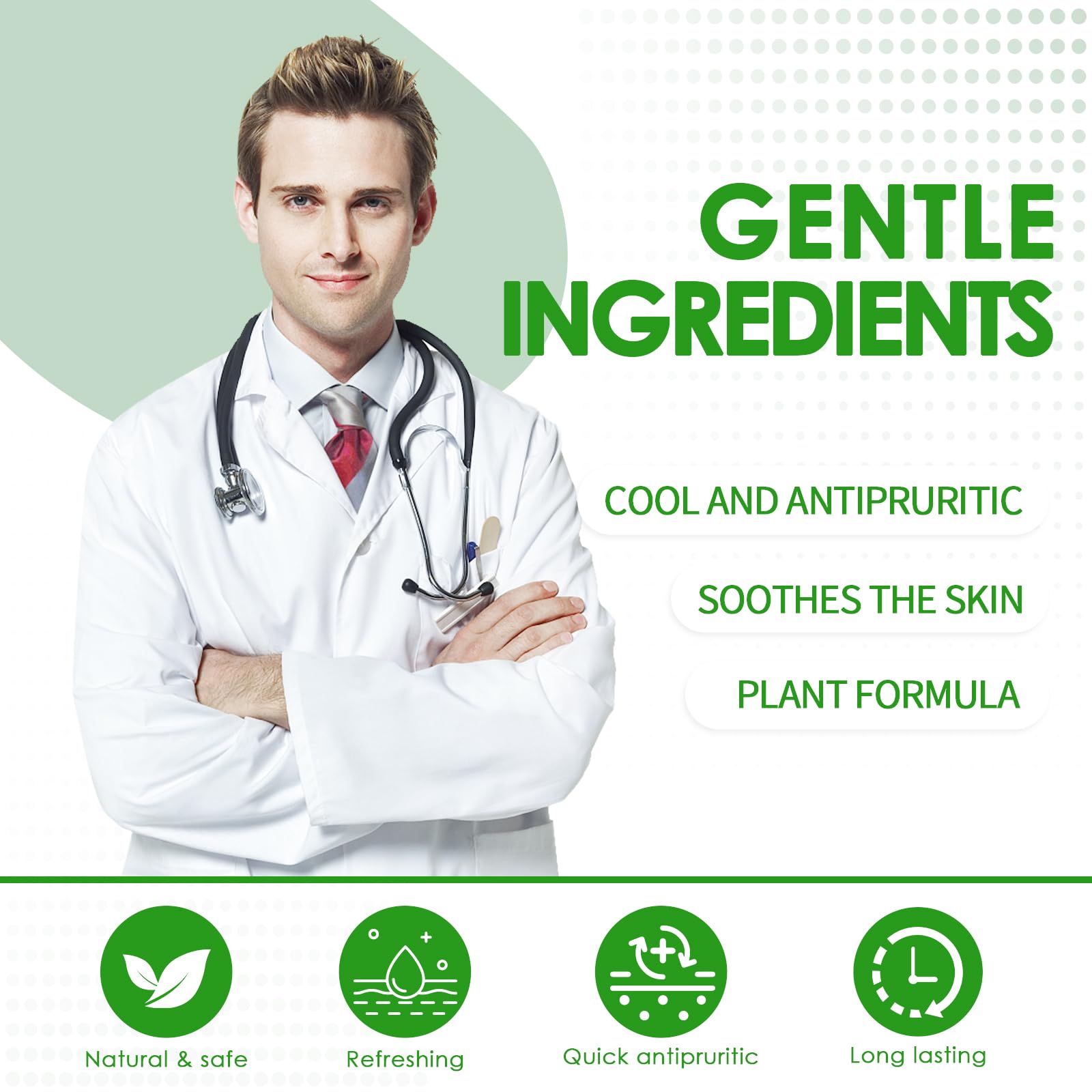 Crema calmante 40g, Riduce Prurito, Con Ingredienti di Qualità, per Uso Quotidiano, rinfrescante e Lenitiva, Sollievo rapido dal Prurito per Puntura di Zanzara, medusa e altri insetti