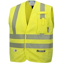 Oberon FR ARC Rated Hi Vis Safety Vest - Flame Resistant with Reflective Tape - Class 2 10 Cal - Hi Vis Yellow