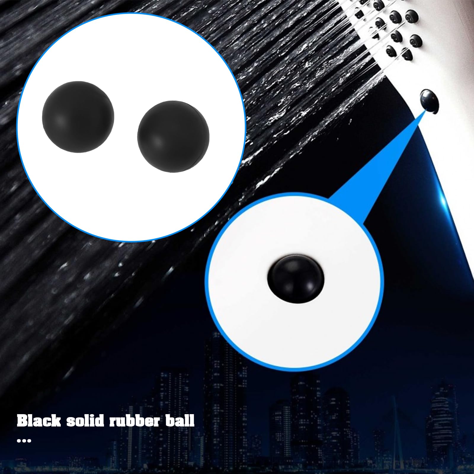 SG Store 5Pcs Solid Rubber Ball 6mm Black Round Solid Rubber Ball Pressure Release Rubber Balls Sealing Rubber Ball for Home and Industrial Use - Image 2