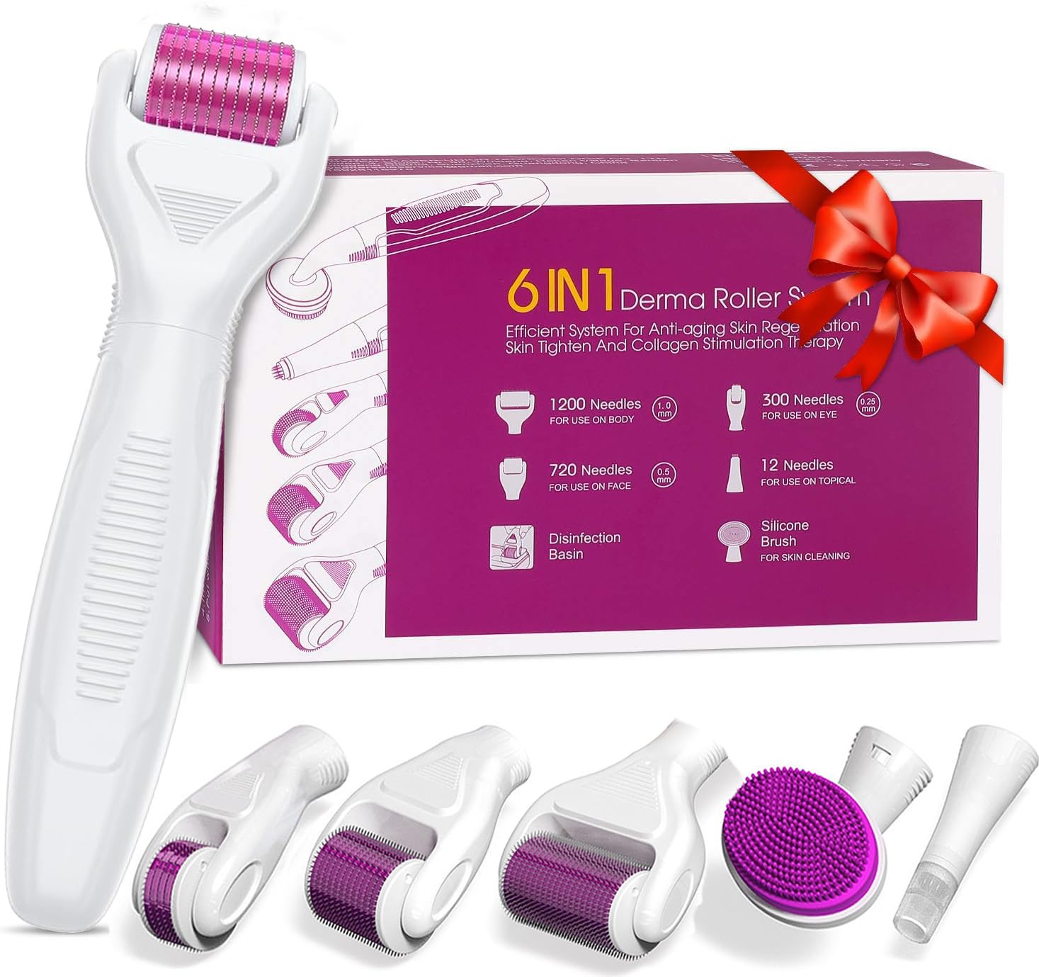 Bennort 6 in 1 Derma Roller 0.25/0.5/1/1.5 mm for Women And Men with Case For Face,Body,Scalp Hair & Beard Regrowth,Treats Acne,Scar, Stretchmarks Micro Needles Derma Roller,Silicone Face Brush and Disinfecting Tray-image-46