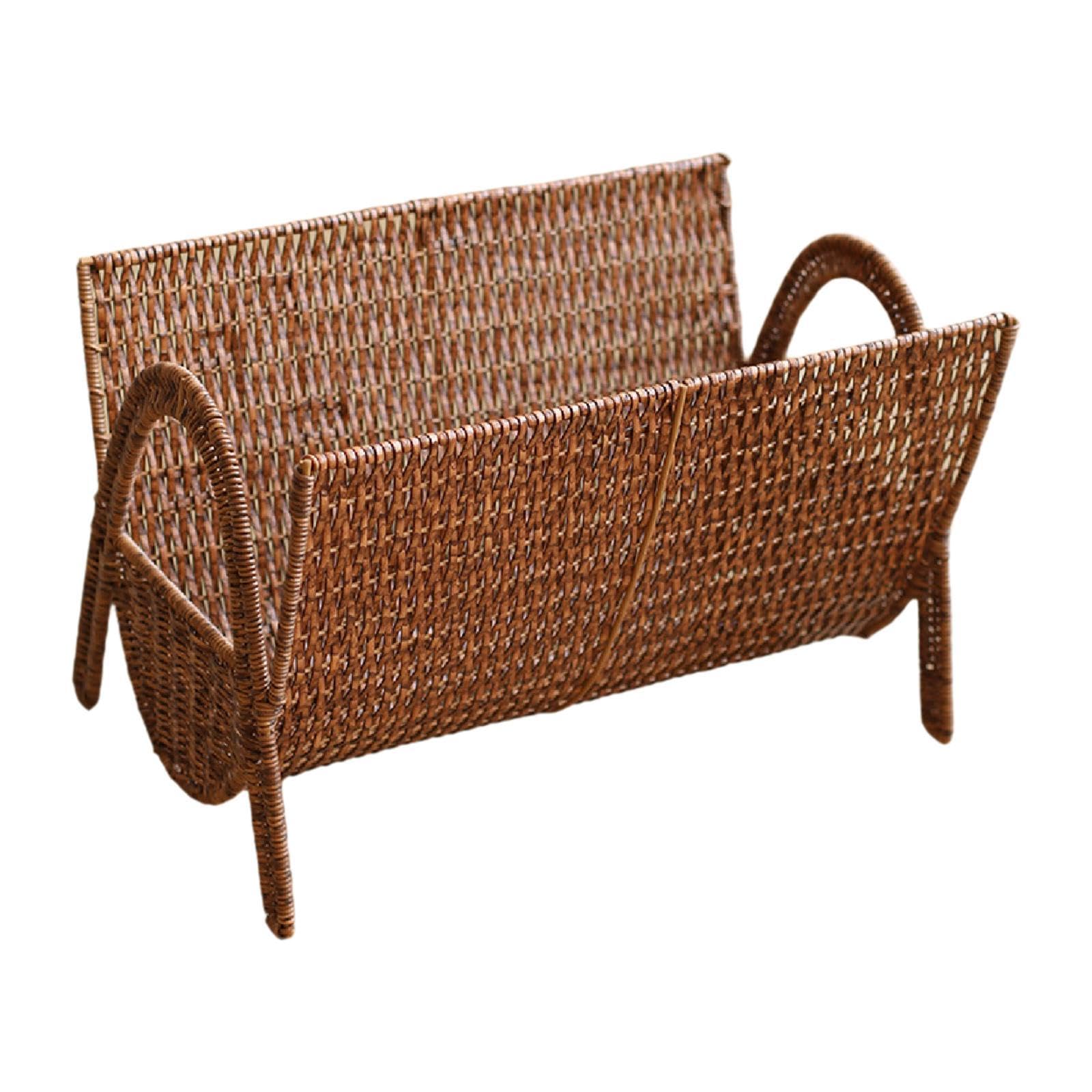 UJEAVETTE Imitation Rattan Magazine Rack Mail Home Display Storage Woven Holder Basket-picture-20
