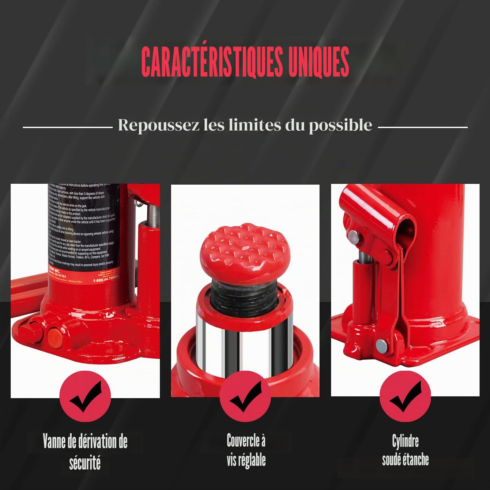 Torin T90413 Cric Bouteille avec étui 4 tonnes