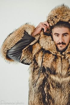 Amazon.com: Forestfox Fur Mens Real Raccoon Fur Jacket with Hood