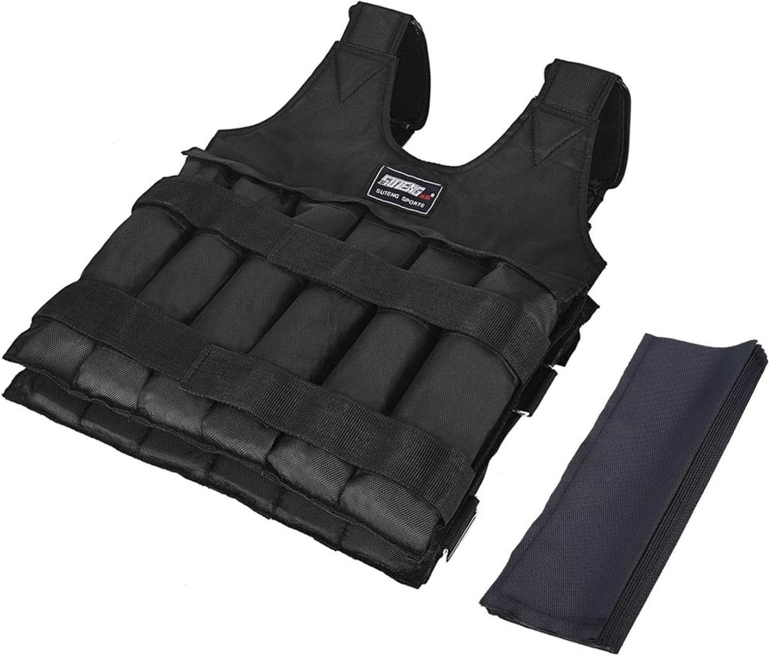 110LB Max Weighted Vest for Workout, Adjustable Weighted Vest with Reflective Stripe Running Vest for Men Women Strength Training, Training Workout, Jogging, Walking