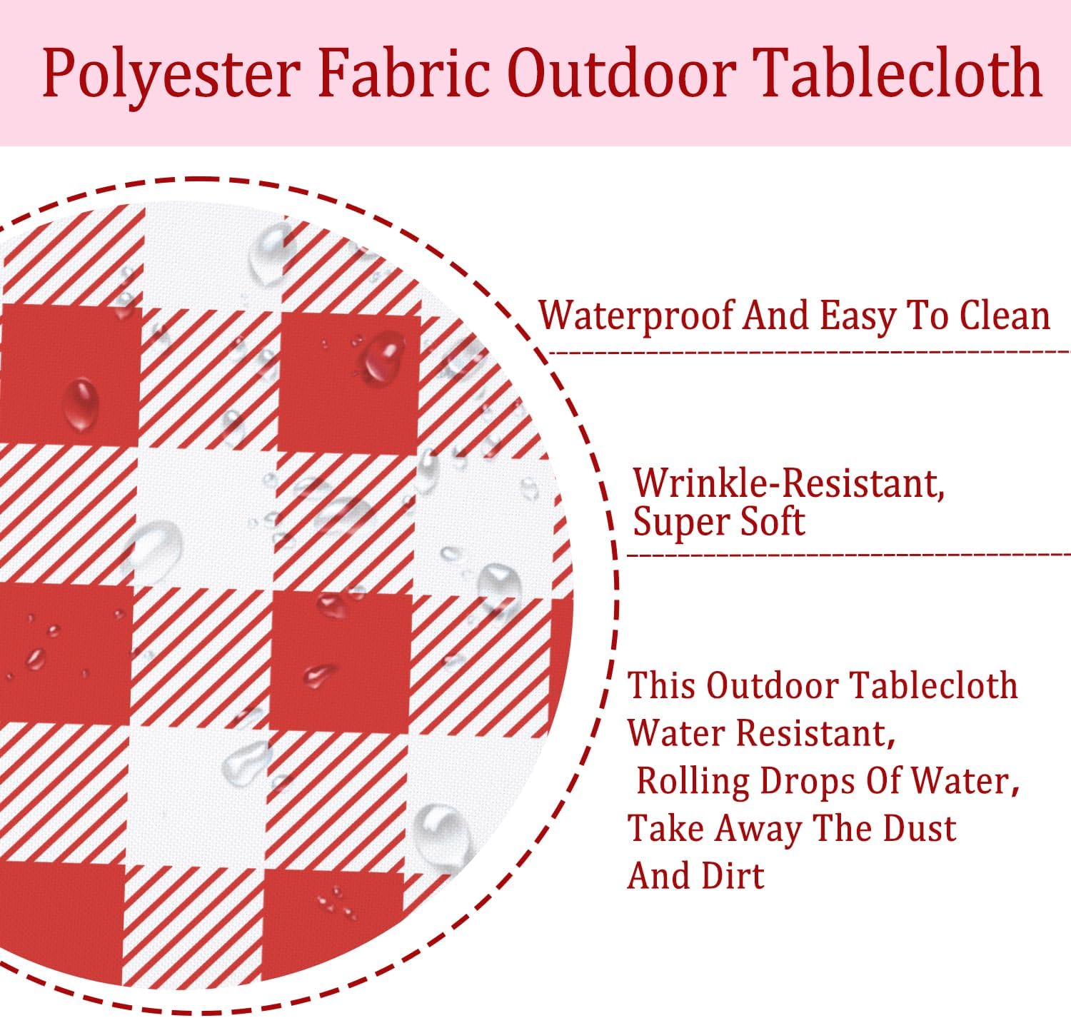 Outdoor Tablecloth with Umbrella Hole Umbrella Tablecloth Patio Tablecloths with Zipper for Courtyards, Terraces, and Beaches 60 x 84 in