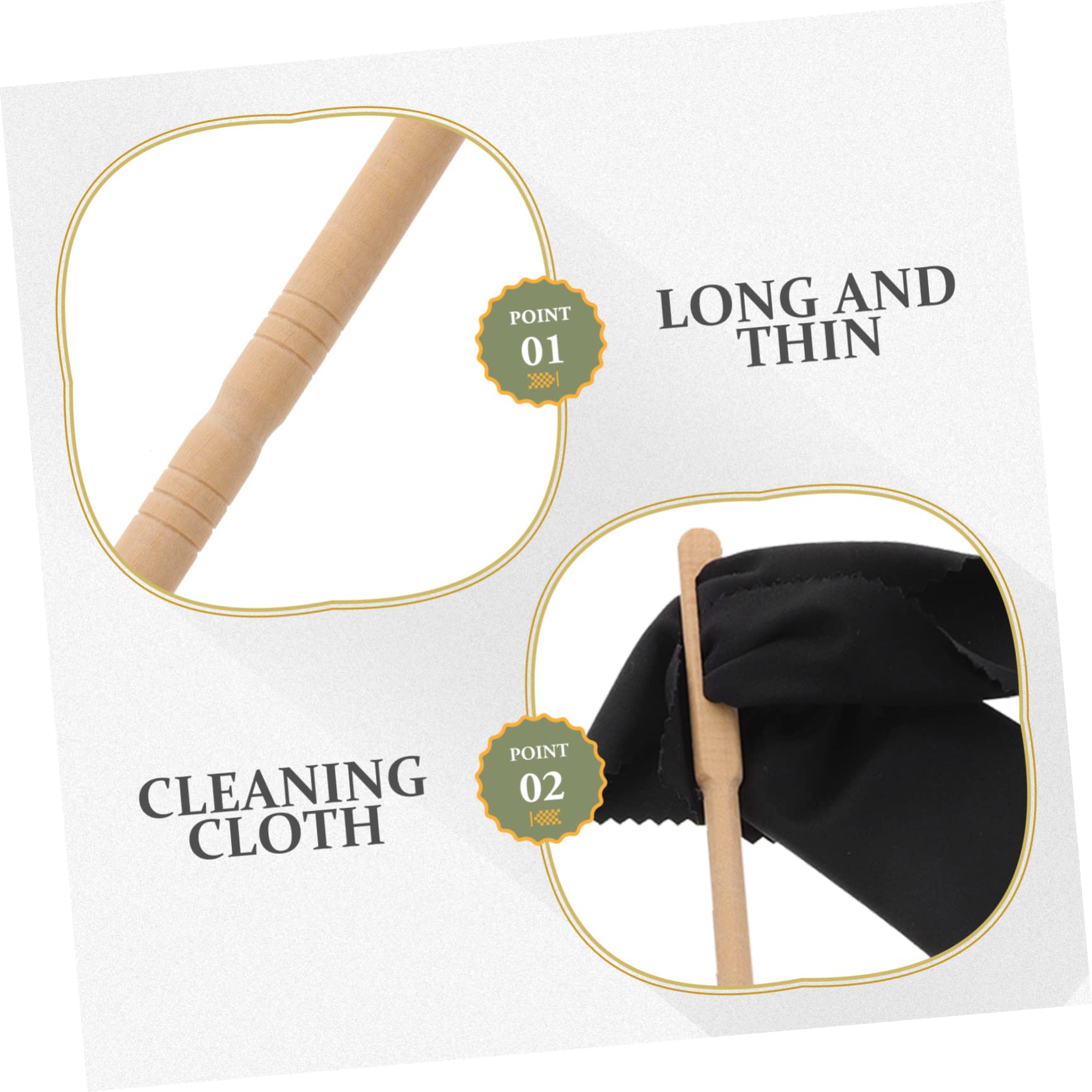 Totority Flute Cleaning Rod Flute Cleaning Cloth Set for Flute and Clarinet Cleaning Kit