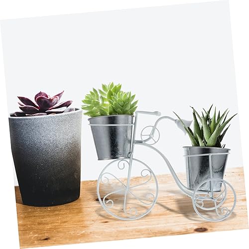 Miniatura 2 de BESTonZON Soporte de bicicleta para plantas de interior y exterior, maceta interior en maceta, soporte para macetas de jardinería, soporte de metal