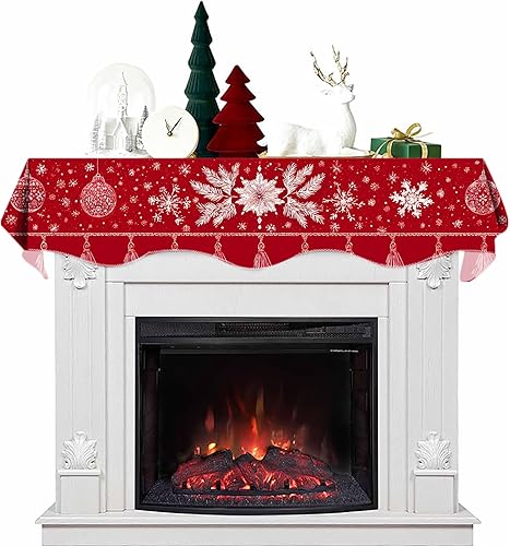 Bufanda de mantel de Navidad de 70 x 17 pulgadas, decoración de bufanda de mantel para chimenea, bufanda superior, bufanda, corredor, decoración de