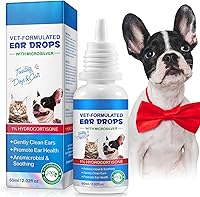 Vista 1 de Gotas para los oídos para perros y gatos - 1% de hidrocortisona, alivio de picazón en los oídos, suministros para el cuidado de los oídos