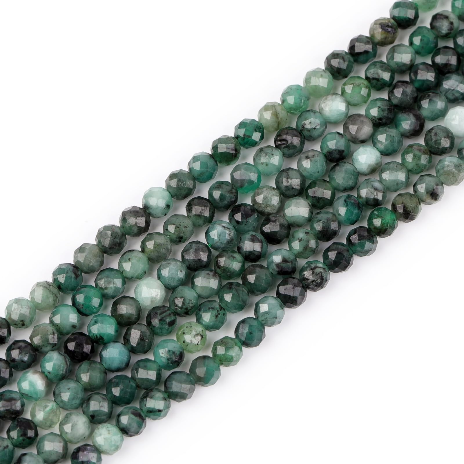 Fil de quartz émeraude facetté de 4mm pour créer des bijoux personnalisés à offrir