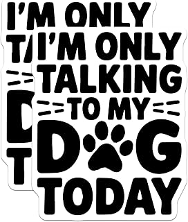 (2 Pack) I'm Only Talking to My Dog Today Magnets - Dog Lover Decor - Funny Pet Quote - Dog Themed Accessories - 5" On Longest Side - for Cars, Fridges, Toolboxes - Made in USA - MAG5642