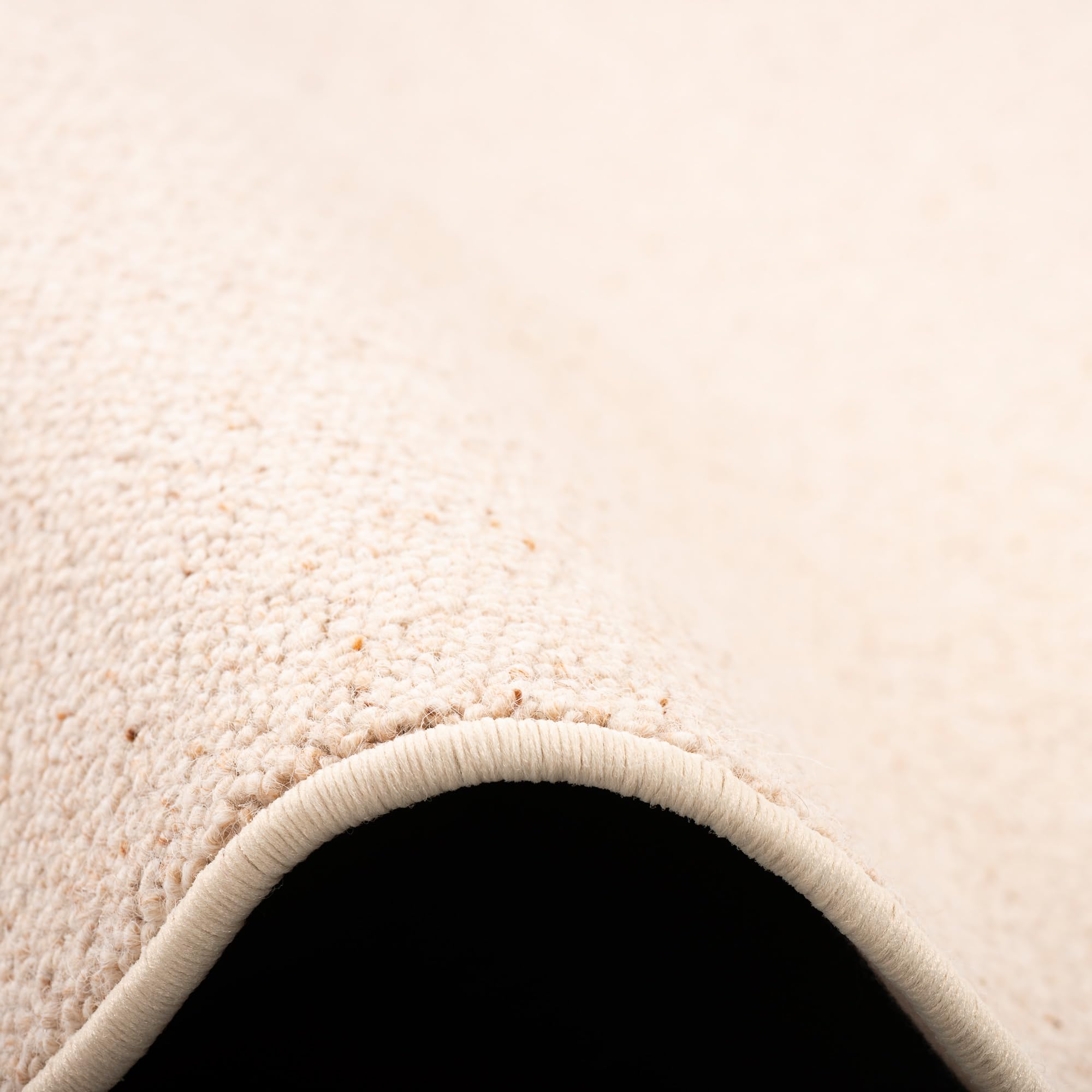 Unbekannt Natur Teppich Wolle Berber Beige Rund in 7 Größen