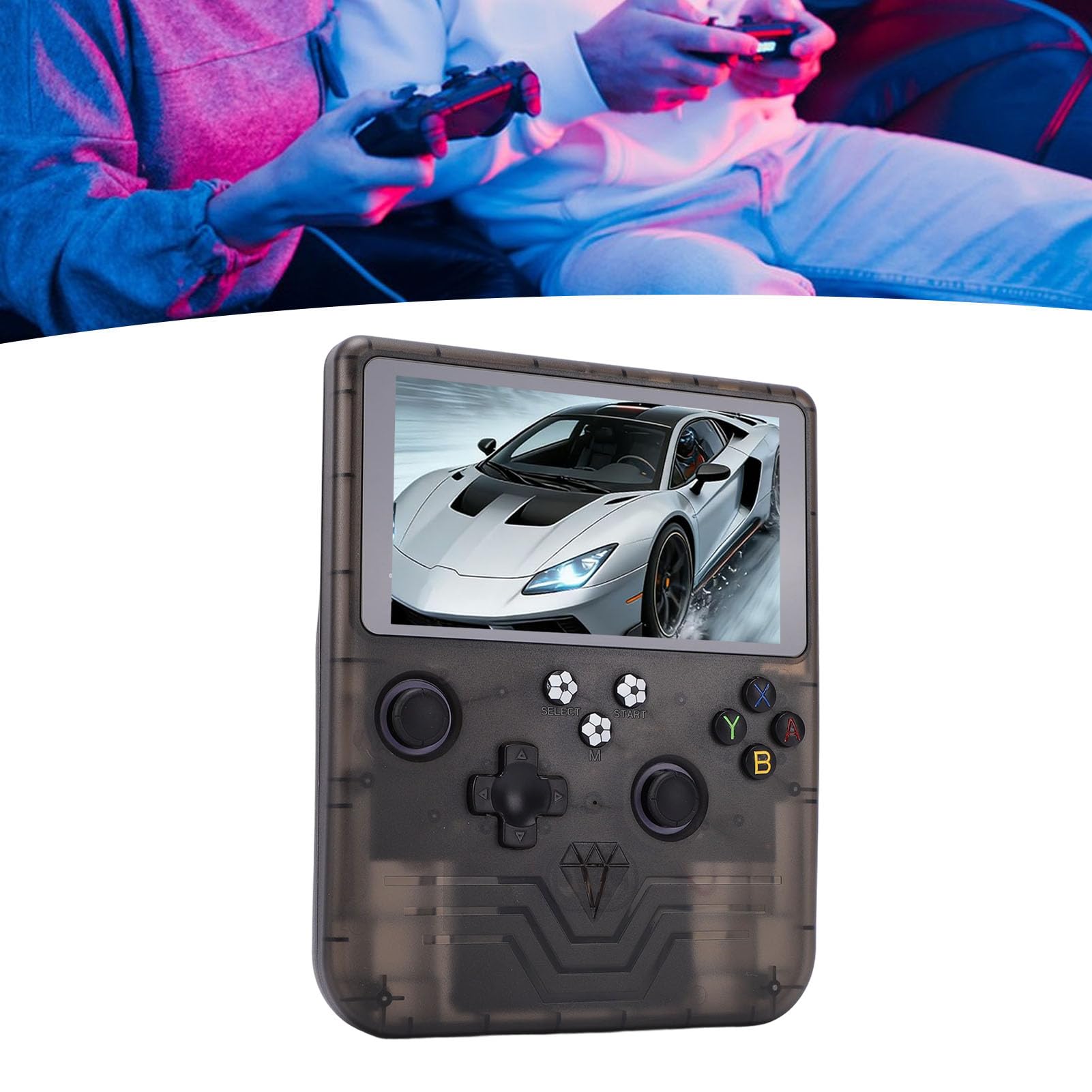 Cuifati Consola de Juegos Portátil Retro R60MAX, Consola de Juegos Retro Portátil, Consolas de Videojuegos con Pantalla IPS de 6", System Linux, Tarjeta de 128 GB, Compatible con (Gris translúcido)