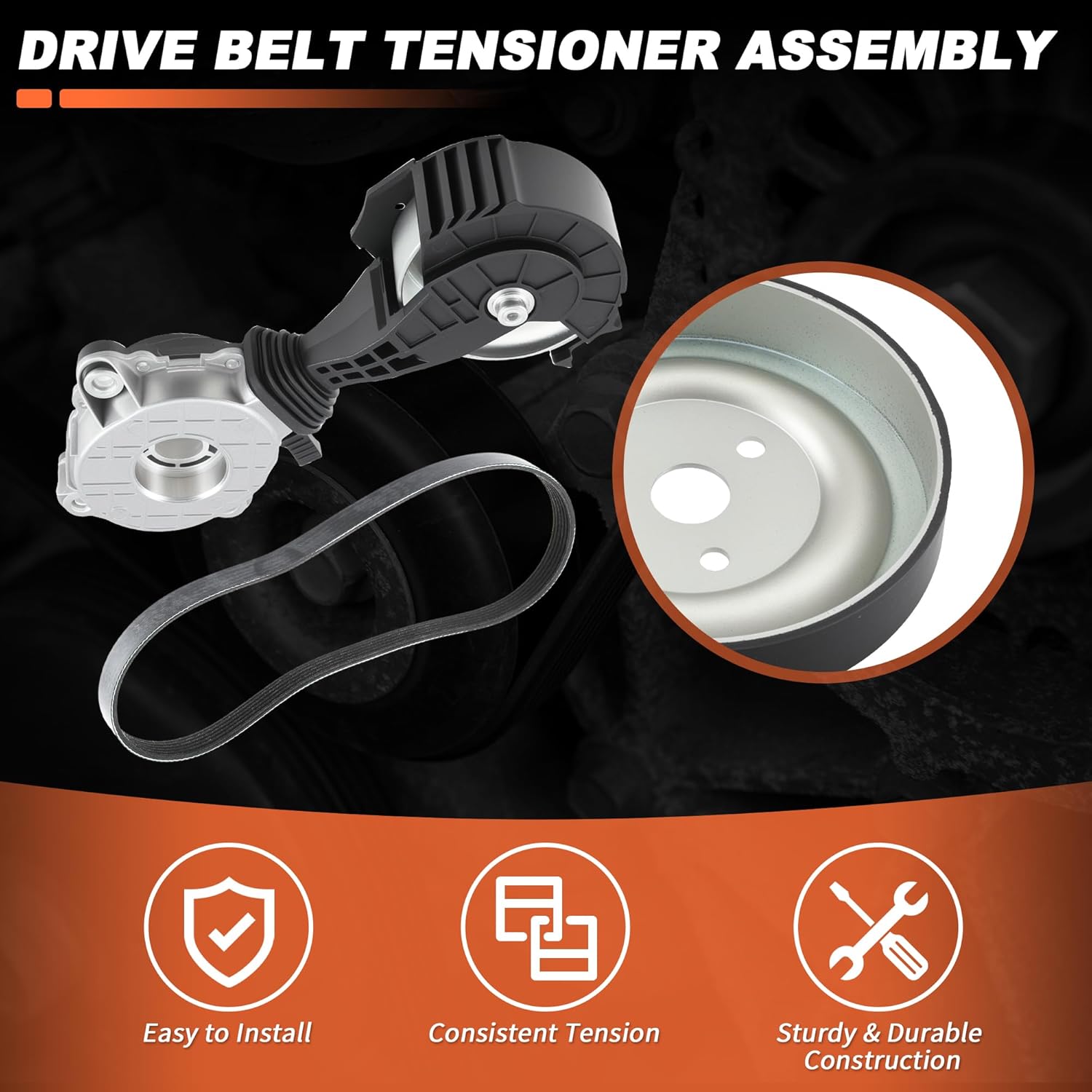 Serpentine Belt Drive Tensioner with Water Pump Pulley Kit for Mini Cooper Cooper Paceman Countryman 11287598833 Drive Belt Tensioner Assembly 1060352 11517545958