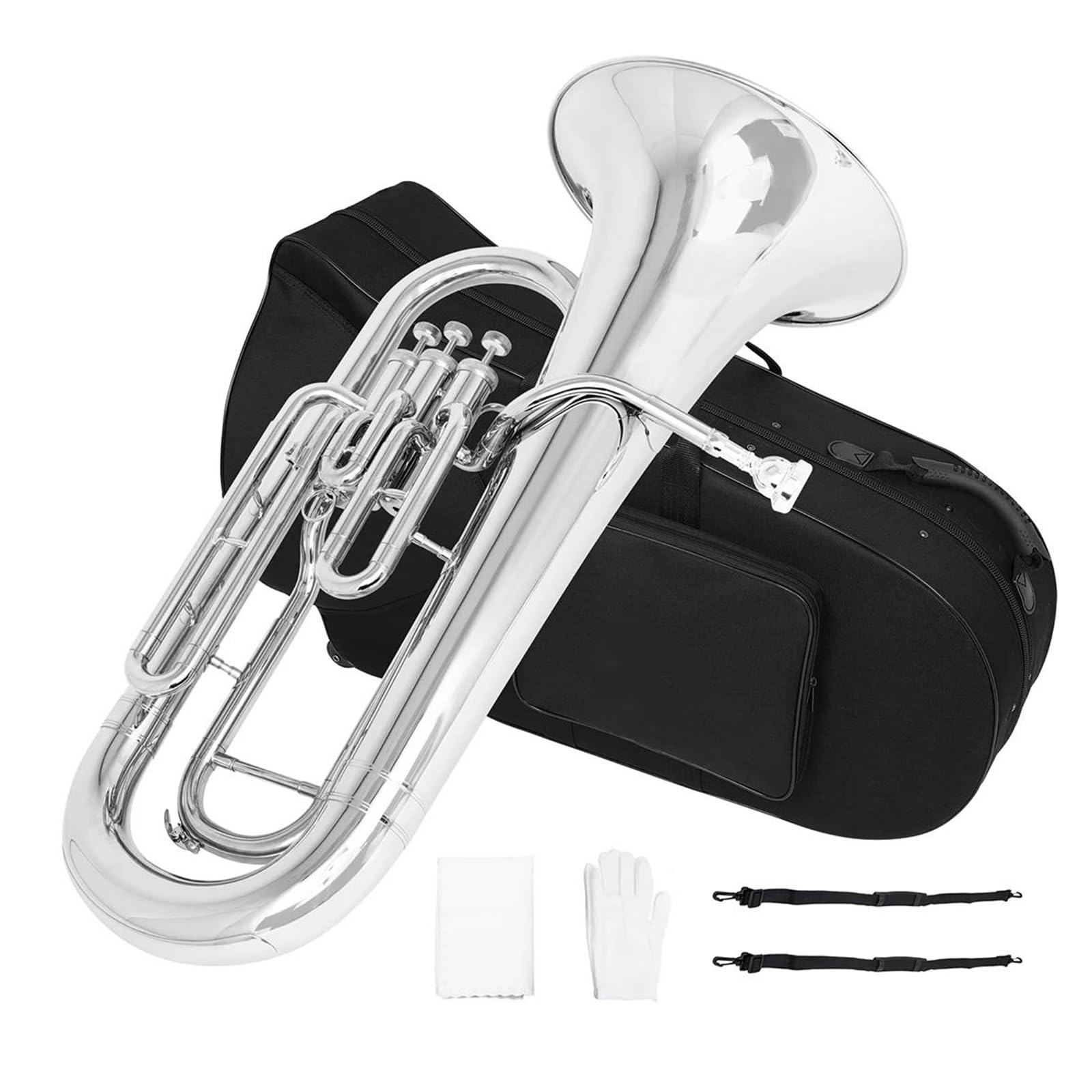 Bb B Flat Euphonium 3 Tasten Vertikales Blechblasinstrument Mit Zubehör Anfänger-Euphonium