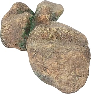 GLOGLOW Decoração de pedra de aquário, ornamento de pedra de paisagem de aquário resina natural para peixes para peixes