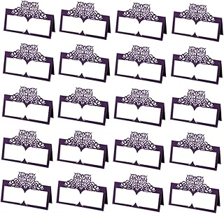 Abaodam 50 Peças Cartões De Nome Para Configuração De Mesa Cartões De Lugar De Casamento Cartões De Lugar De Aniversário Cartões De Visita Em Branco Suportes De Lugar Tenda Para Mesa De