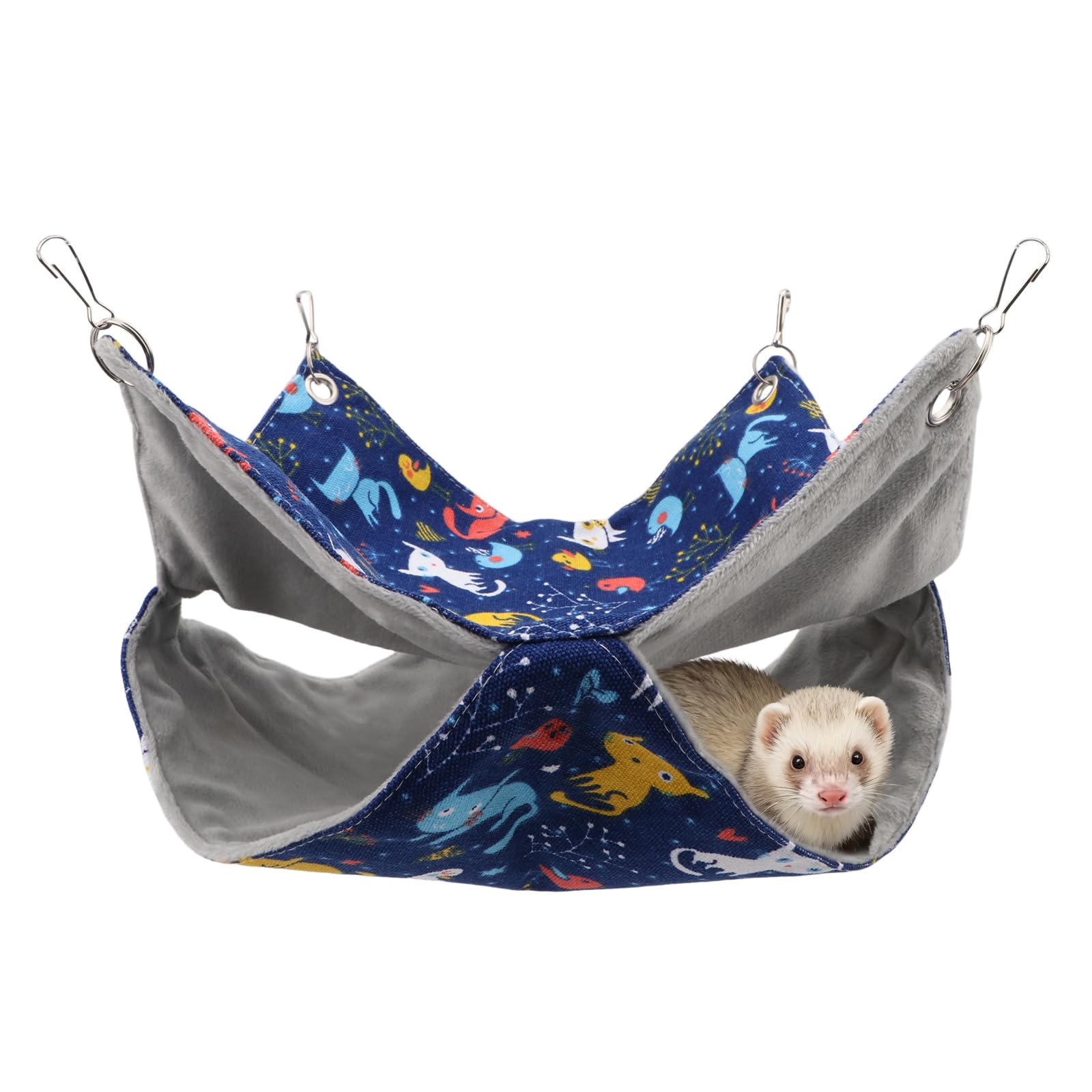Litewoo Rat Ferret Hammock Bunk Bed for Small Animals, S, Blue Cat