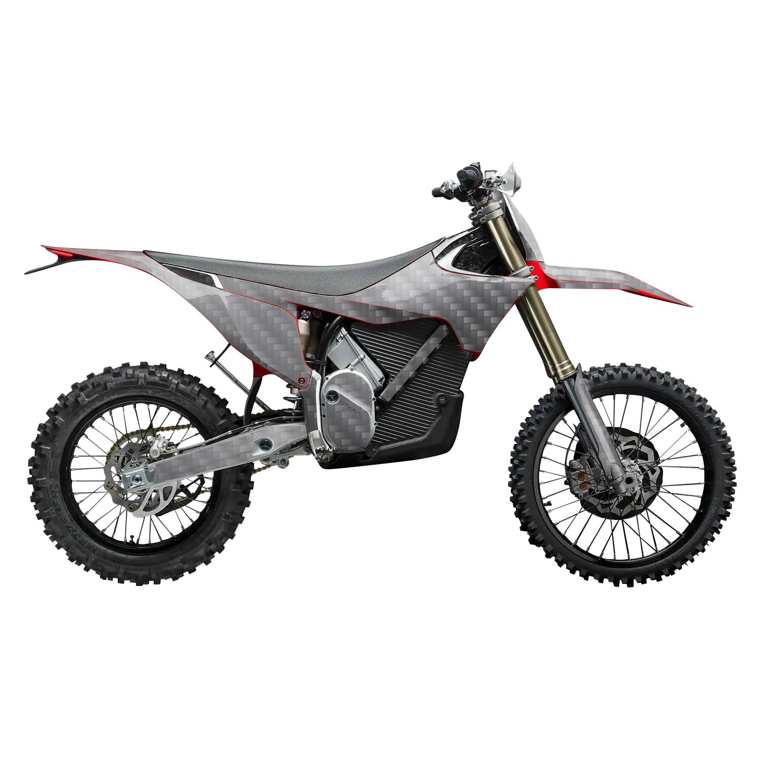 Carbon Fiber Stark Varg MX 2023-2025 Graphics Kit Wrap - Solid Gray - Varg MX Skin - Premium 3M Vinyl Protective Wrap Decal Cover - Easy to Apply | Crafted in The USA by MightySkins