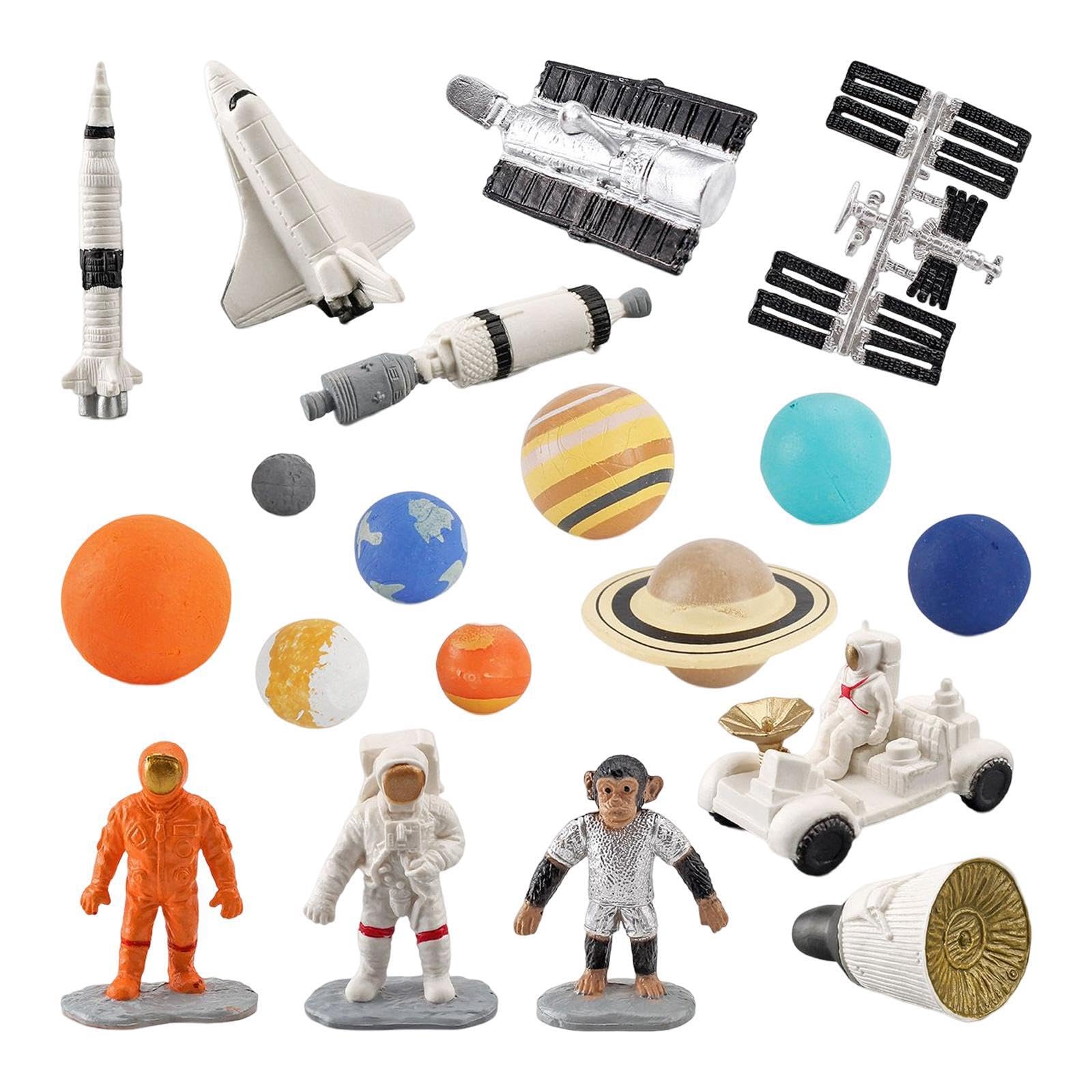 QLECXZI Aerospace Models Toy Miniature Figures Playset Impressive Gift Set With 19pcs Accessories Enhancing Fun Learning Action Figures Pretend Play Accs