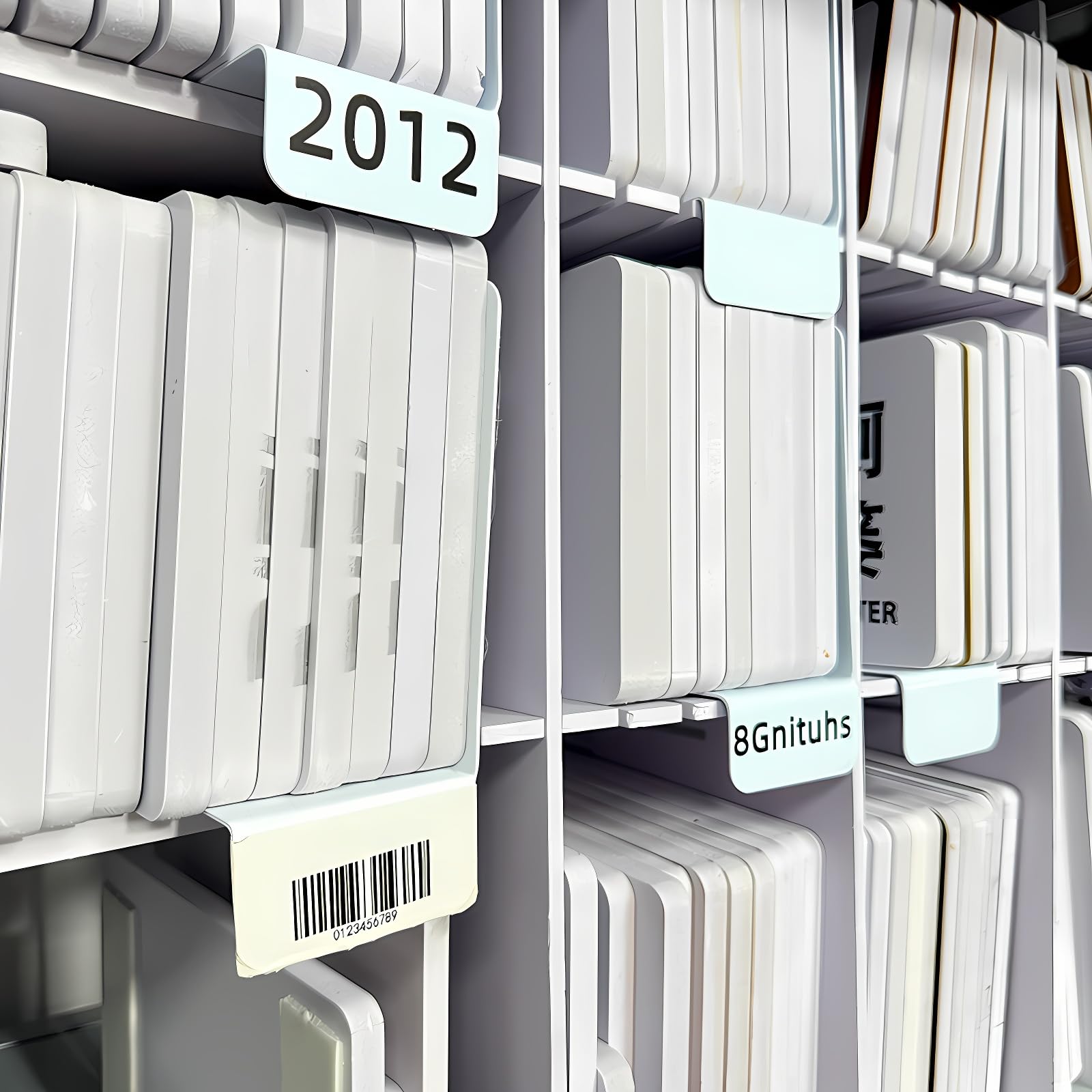 50 pollici divisori per libri da biblioteca per scaffali con adesivi riposizionabili, segnalibri per scaffali di librerie, divisori per fumetti di colore assortito, divisori per scaffali in plastica