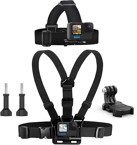 Sametop Kit de arnés de montaje en la cabeza compatible con GoPro Hero 11 10 9 8 7 6 5 4 Session 3 3 2 1 Hero 2018 Fusion Max cámaras de acción DJI