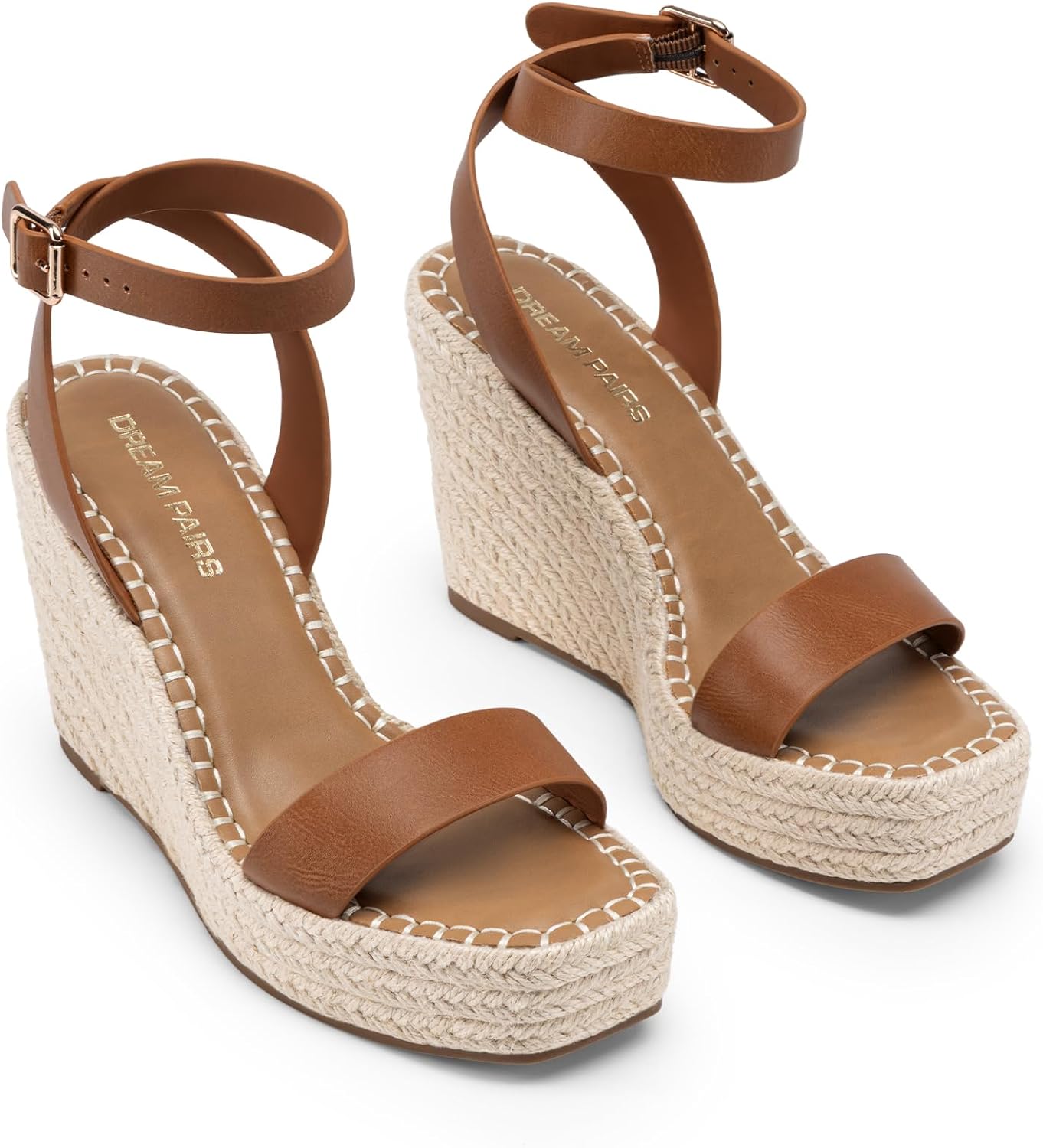 DREAM PAIRS Women's Open Toe Platform Sandals Adjustable Buckle Ankle Strap Comfortable Summer Espadrille Wooden Heeled Wedge Fashion Dressy Shoes - Image 8