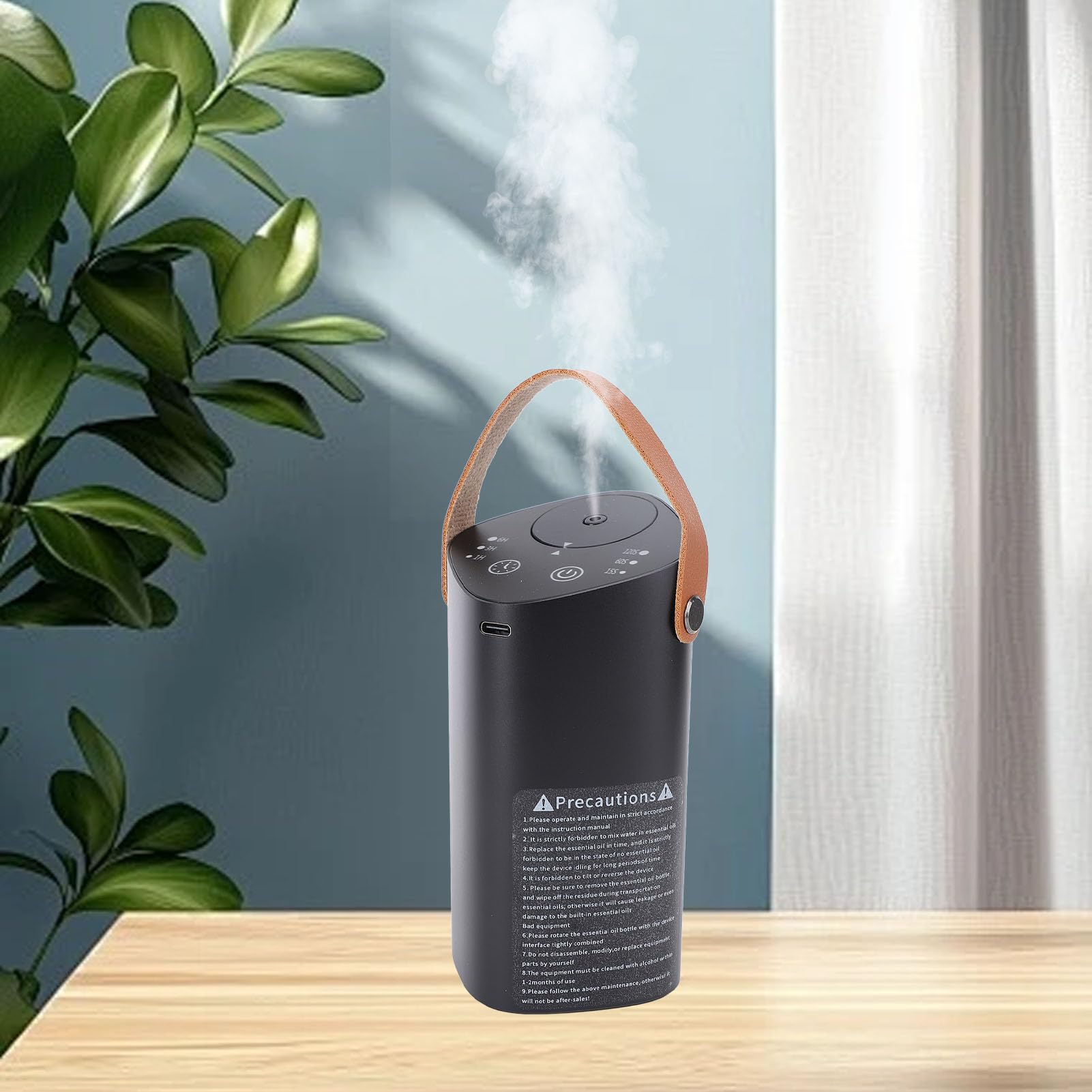 Wasserloser Diffusor für ätherische Öle, Aluminium, leise, tragbar, Auto-Duftdiffusor, Aromatherapie-Maschine mit Timer für Schlafzimmer, Büro