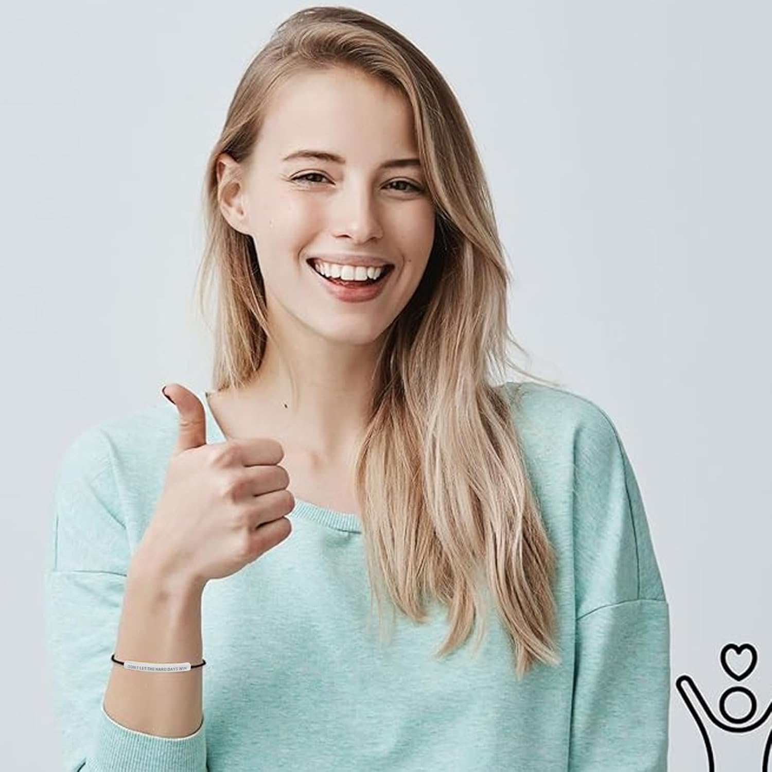 Frodete Dont Let the Hard Days Win Bracelet for Women Engraved Bracelets for Women Stainless Steel Serenity Prayer Bracelet Inspirational Bracelet for Women Men Inspirational Jewelry Gifts - Image 2