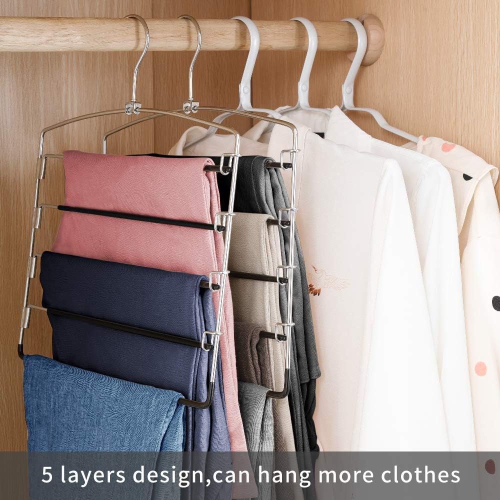 Pants Hanrs Non Slip Space Saving Hanrs Multi-Layer Swing