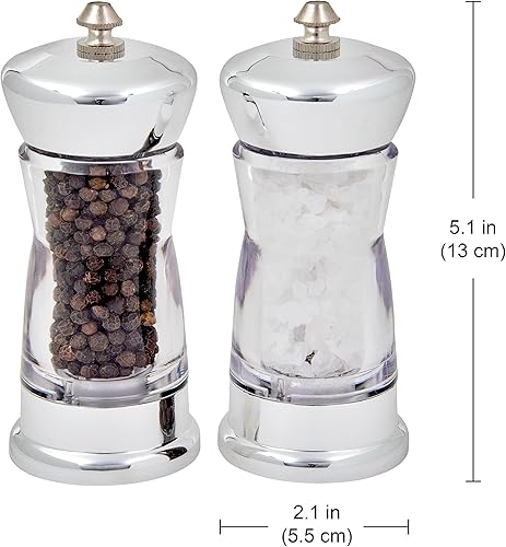 Miniatura 4 de Kamenstein Molinos de especias manuales (juego de 2) - Mecanismo de molienda de cerámica ajustable - Prellenado con sal marina y granos de pimienta