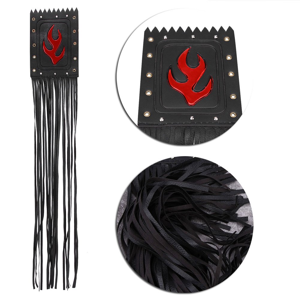 Couvre-Poignées Moto Universels - 2 Pièces Cuir Synthétique, Frange Décorative, Noir