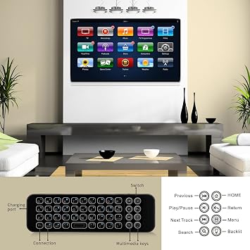 iPazzPort Mini Bluetooth Keyboard Wireless with Remote Case | For Amazon Firestick, Fire TV Stick /4K/Lite/Cube, Fire TV 3rd Gen, Echo Show 15.