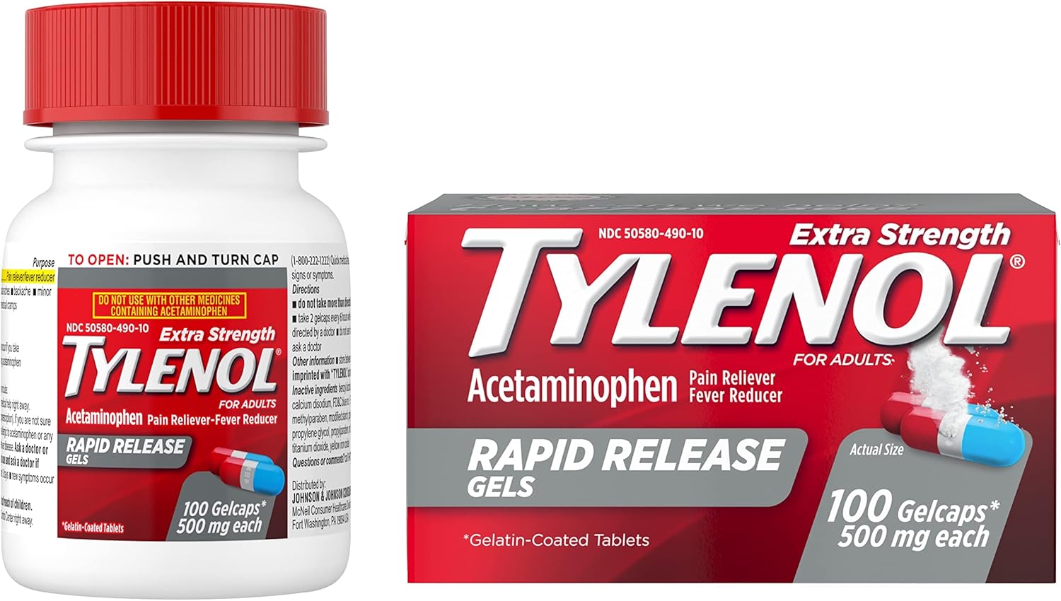 Buy Tylenol Extra Strength Acetaminophen Rapid Release Gels, Pain
