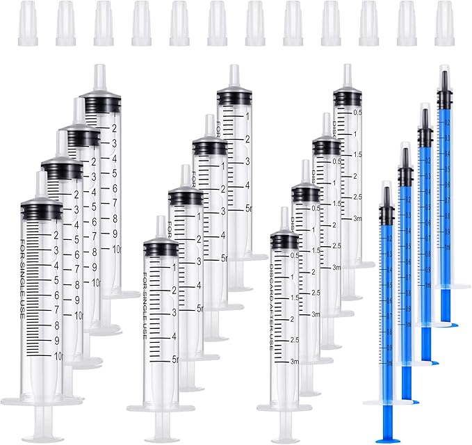 Plastic Syringes,16 Pack Measuring Syringe No Needle Syringe Reusable