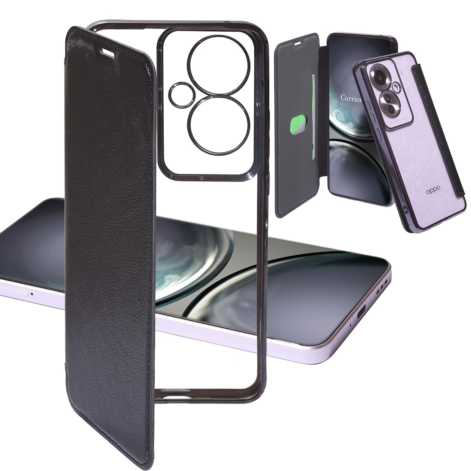 Amazon.co.jp: Carrier-City OPPO Reno11 A ケース 手帳型 クリア 薄型 