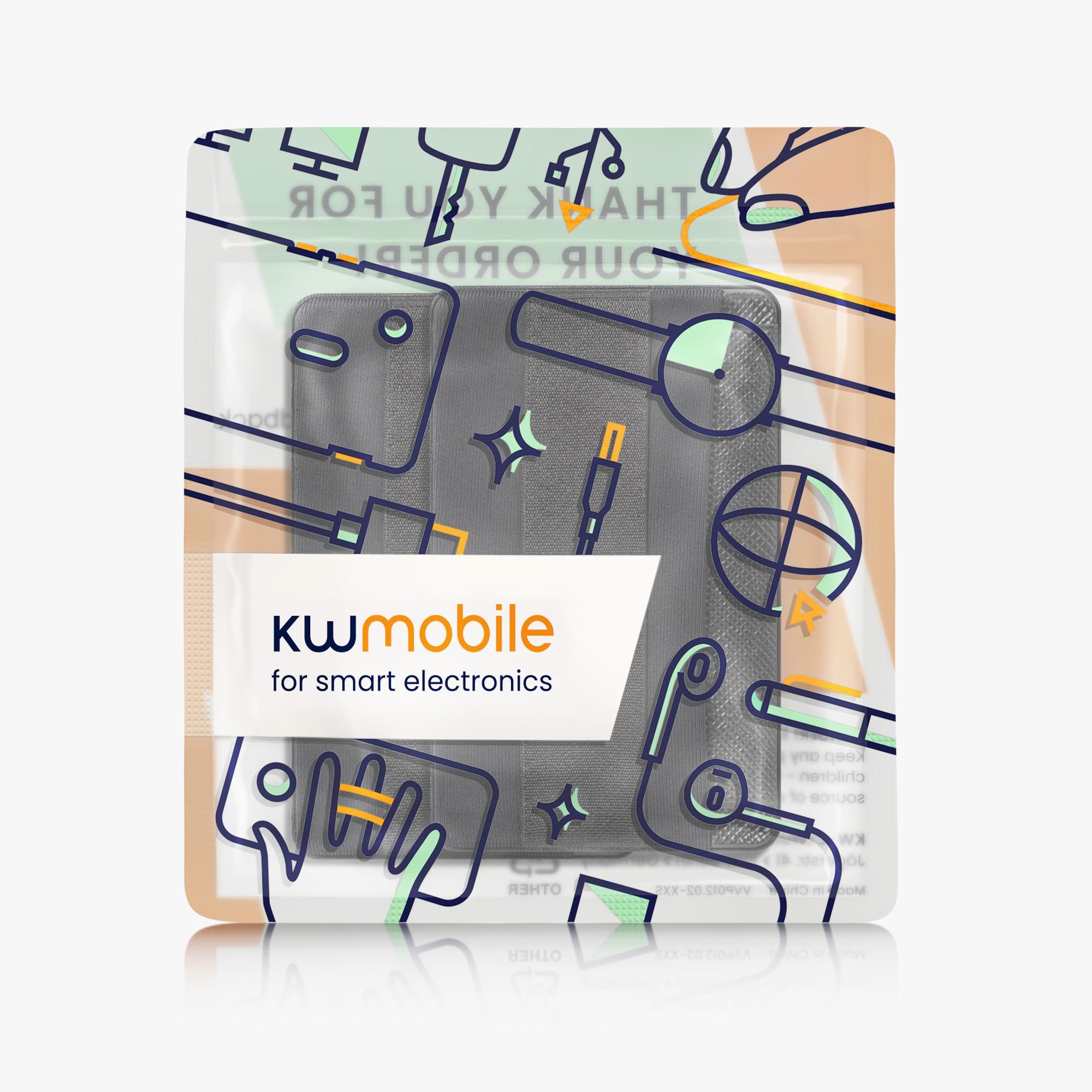 kwmobile 2x Porta Carte di Credito per Cellulare Smartphone - Tasca Adesiva in Similpelle per Tessere - Taschino Autoadesivo per Carte Patente e Badge